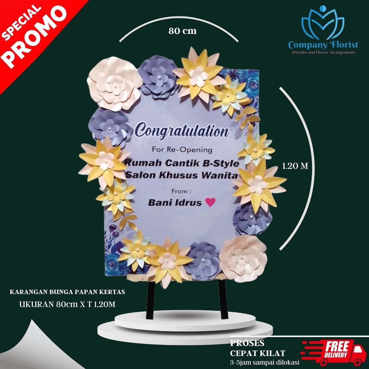 Papan Bunga Kertas Thamrin – Company Florist